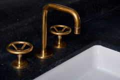 Brooklyn Deck Mounted Basin Tap in Aged Brass