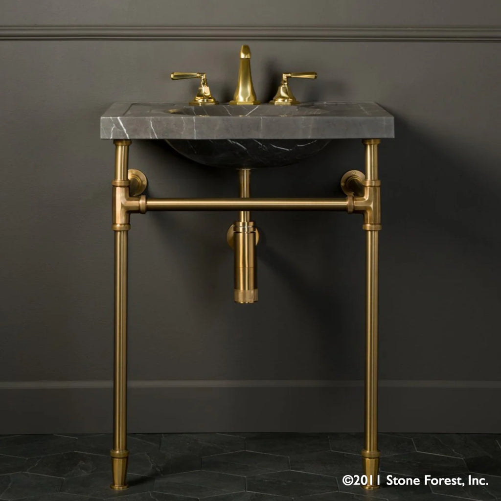 Vintage Washbasin with Stand - C90-27SK MT + CUSTPFT-ST-CNR-27-AB