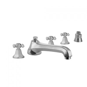 Astor with Low Spout and Ball Cross Handles and Straight Handshower Mount 6970-T688-S-TRIM + J-6912-DIV-RGH