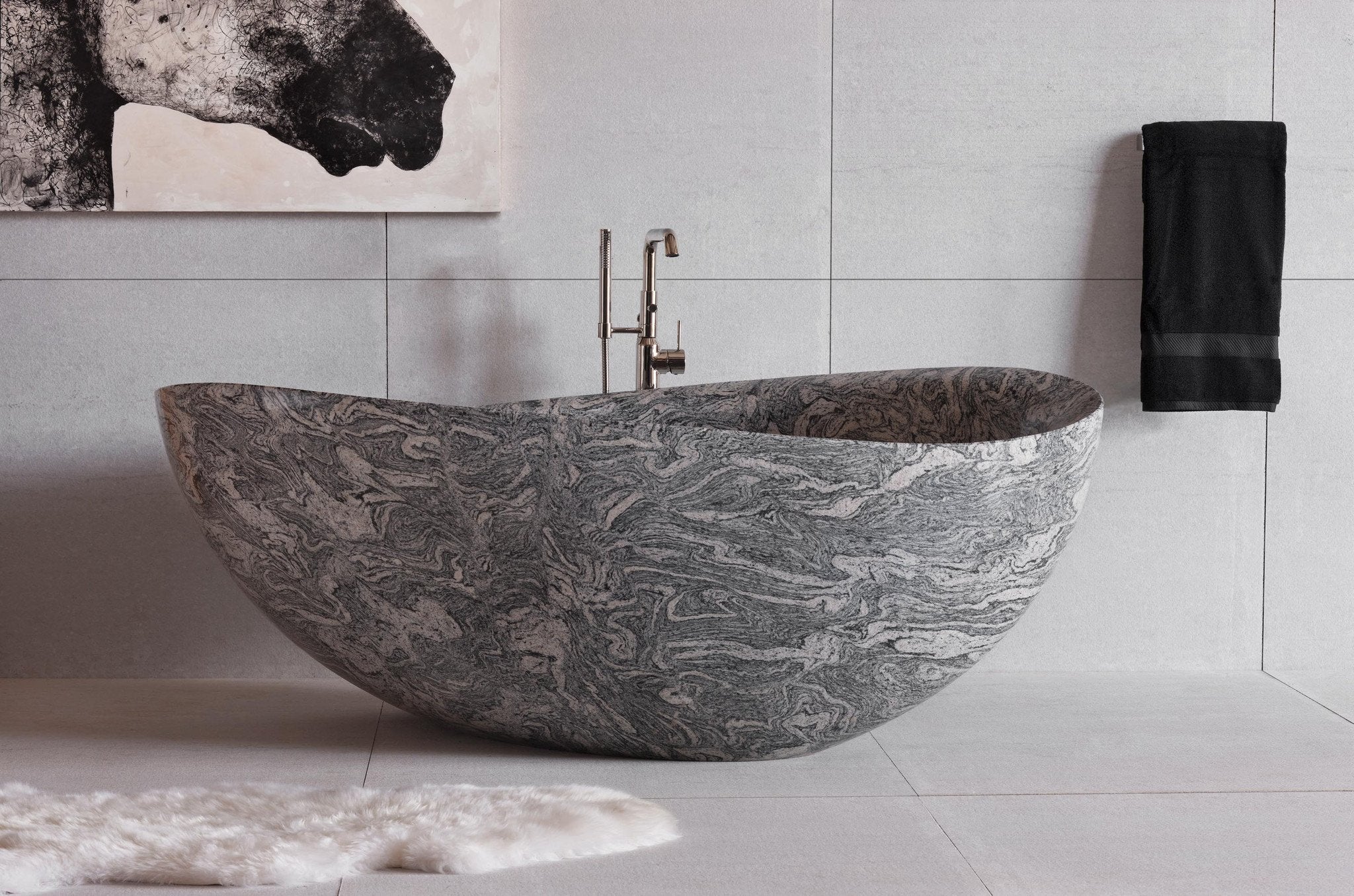 Stone Forest Papillon Freestanding Granite Bathtub C4668CG